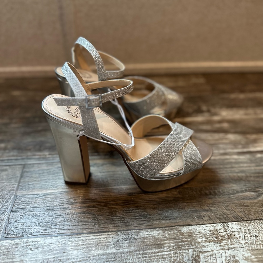 Silver Glitter Platform Heels